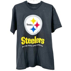 Pittsburgh Steelers Tshirt Size M Six-Time Super Bowl Champion Black NFL Apparel